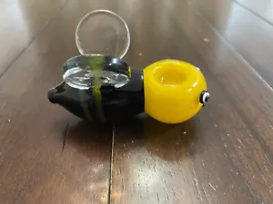 3.5" Premium Thick Quality Glass Bowl Pipe Bumble Bee - Picture 1 of 3