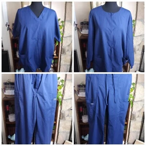 Cherokee Scrubs 2 Tops , 2 Bottoms Lot Of 4 Blue, Womens Large, Medium  - Picture 1 of 20