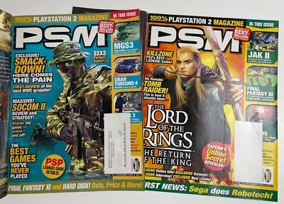 PSM Magazine 2003 #77 & 78 Lot Playstation LOTR JAK SOCOM MGS SSX FINAL FANTASY - Image 1 of 4