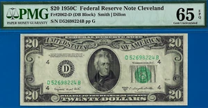 1950C $20 Federal Reserve Note PMG 65EPQ wanted popular gem Cleveland Fr 2062-D - Picture 1 of 2