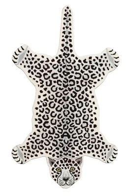 Alfombra EE. UU. Forma Piel de Leopardo 3'x5' ft Hecha a Mano Mechonada 100% Lana Alfombras y Alfombra Foto 1 de 4