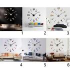 Grande horloge murale moderne à faire soi-même grande montre 3D miroir horloge analogique