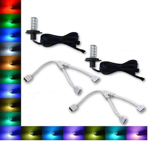 H4 9003 27 SMD RGB Multicolor Cambio Cambio LED Bombilla Antiniebla Par y Divisor - Imagen 1 de 9