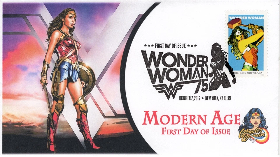 AO- 5149-4, 2016, Wonder Woman,  Add-on Cover, First Day Cover, Pictorial Postma - Image 1 of 1