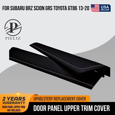 Door Panel Upper Trim Carbon for Subaru BRZ Scion GRS Toyota 13-20 Pink Stitch - Image 1 of 4