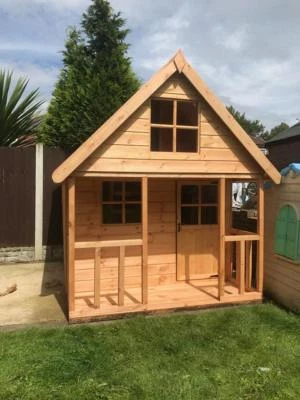 Wooden 6x6 Outdoor Childrens Playhouse - FULLY T&G - Wendy House Kids Timber Den - Image 1 of 4