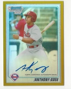Bowman Chrome Anthony Gose 2010 automático/50 autógrafo refractor de oro - Imagen 1 de 1