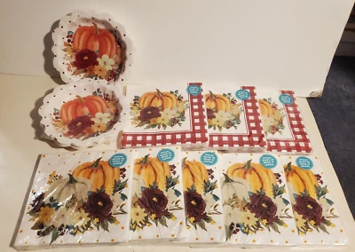PIONEER WOMAN REE DRUMMOND PAPER NAPKINS BOWLS FALL FLOWERS PUMPKINS RECIPE LOT - Image 1 of 4