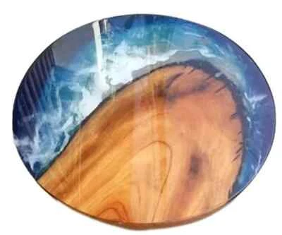 21" Epoxy Resin River Table Top , Epoxy Coffee Side Table Top , Home Decor - Image 1 of 4