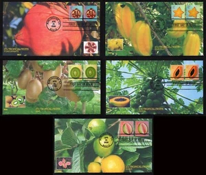 USA, SCOTT # 4253-4257 & 4258-4262, SET OF 5 BGC FDC COVERS 2008 TROPICAL FRUIT - Picture 1 of 11