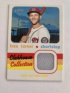 TREA TURNER 2020 Topps Heritage Clubhouse Collection gioco-usato reliquia #CCR-TT - Foto 1 di 2
