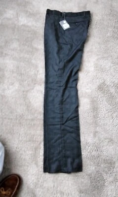 Pantalones de vestir para hombre ENRO fácil cuidado, carbón, 34, cintura elástica con etiquetas Foto 1 de 4