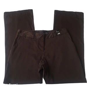 Pantalones chinos The Limited Cassidy Fit marrón oscuro pierna ancha para mujer 10 algodón nuevos con etiquetas - Imagen 1 de 4