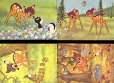 WALT DISNEY - BAMBI - 4 CARTOLINE - EDIZ. HANSA - GERMANIA [NA-332]