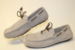 UGG Driving Loafer Men Size 10 43 Chester Perf Stone Suede Slipper Shoes 1006788 - Picture 1 of 24