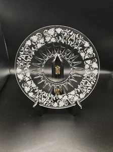 Vintage Martinsville Unterteller geätzter Kristall Florentiner Muster 7 1/2" - Bild 1 von 9