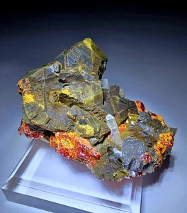 ***WOW-Cristallo di quarzo rosso Realgar Sphalerite, miniera Perù*** - Foto 1 di 9