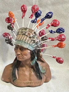 1930’s Chief Watta Pop Old Country Store Lutscher Display Chalkware/Ceramic - Bild 1 von 17