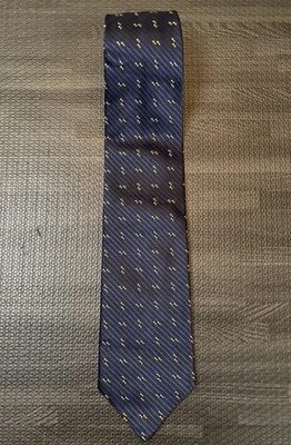 Corbata Ermenegildo Zegna para hombre 100 % seda azul marino puntos dorados hecha en Italia Foto 1 de 4