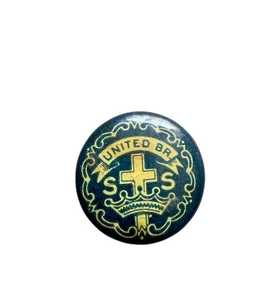 United Br 1888 Sunday School Pinback Button Little System Cross+Crown Vtg Ant - Picture 1 of 3