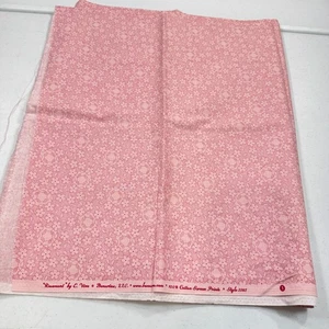 vintage benartex quilting fabric pink floral rosemont cotton 42x72 2 yard - Picture 1 of 10
