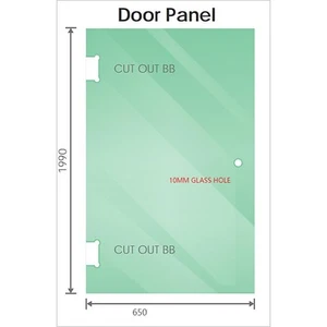 120x80cm Corner Frameless Shower Screen with Black Channel and SS Hinges, Square - Picture 1 of 10