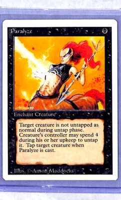 1994 MTG Magic The Gathering 3ED Revised Edition Vintage Black Card Paralyze - Image 1 of 2
