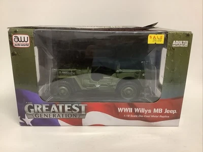 Auto World Greatest Generation WWII Willys MB Jeep 1:18 Scale Diecast - Image 1 of 4