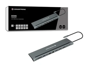 Conceptronic DONN17G 12-in-1 USB 3.2 Gen 1 Dockingstation - Bild 1 von 6