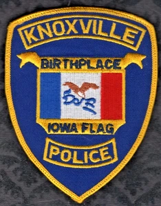 Knoxville Iowa Policer Patch =  Birthplace Iowa Flag ==100% Guarantee Authentic - Picture 1 of 2