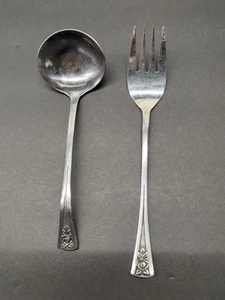 Vintage Oneida Northland Pasadena Stainless Serving Fork & Ladle - Picture 1 of 4
