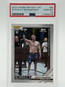SHAVKAT RAKHMONOV PSA 10 2022 PANINI INSTANT UFC #66 ROOKIE RC 1 OF 434 - Picture 1 of 2