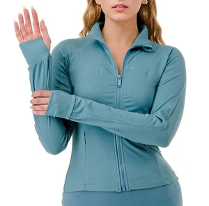 OTOS Activewear Jacke Full Zip Daumenloch Neckholder dehnbar Taschen Aqua L - Bild 1 von 6