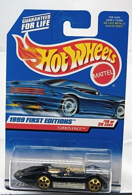 Hot Wheels 1999 First Editions Turbulence Car 18 of 26 Black/Gold Car NEW - Image 1 of 4