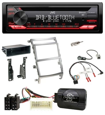 JVC CD DAB USB Bluetooth Lenkrad Autoradio für Hyundai IX55 2009-2012 silber - Bild 1 von 4