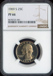 1969-S Washington Quarter NGC PF66 Proof Holiday Sale 🎁 - Bild 1 von 2
