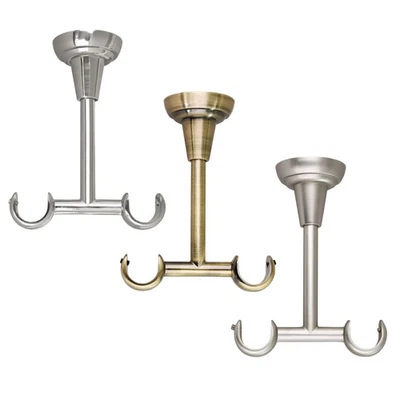 Staffa Doppia per Bastone  / Asta per Tenda - MONTAGGIO A SOFFITTO - ROLLMAXXX - Immagine 1 di 2