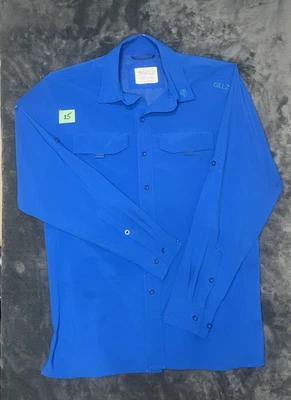 GILLZ - Men’s Vented Fishing Shirt Medium BLUE long sleeve (25) - Image 1 of 4