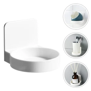 Portaoggetti decorativo 1 pezzo porta articoli da toeletta bagno supporto da parete bianco - Foto 1 di 12