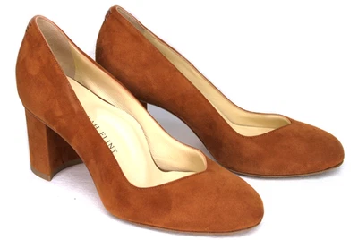 SARAH FLINT Perfect Round Toe Cognac Suede Pump 70  EU 36.5 US 6.5 Made in Italy - Image 1 of 4