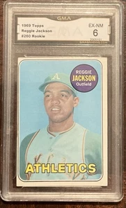 Reggie Jackson 1969 Topps # 260 radiocontrol y corte GM 6 casi nuevo Oakland Athletics - Imagen 1 de 2