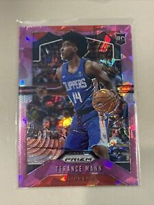2019-20 Terance Mann Panini Prizm Pink Cracked Ice #296 RC Rookie Clippers