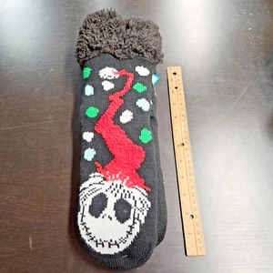 Nightmare Before Christmas SANTA JACK SKELLLINGTON Womens 4-10 SLIPPER SOCKS NEW - Picture 1 of 2
