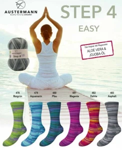 Wollpaket Sockenwolle "Austermann Step 4 EASY" 6x100g Sortiment mit Aloe Vera - Bild 1 von 1
