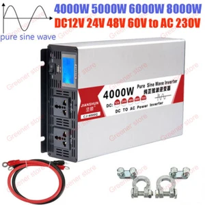Power Inverter 4000W/8000W 12V-230V Pure Sine Wave Voltage Converter - Picture 1 of 19