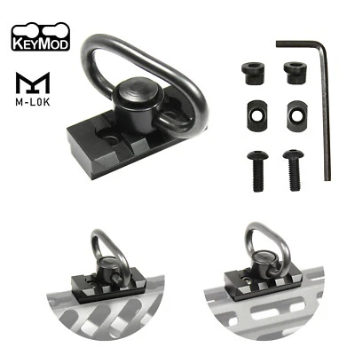 WEST LAKE TACTICAL Keymod & M-LOK 3 Slot Picatinny Rail Section with QD Push Button Sling Swivel