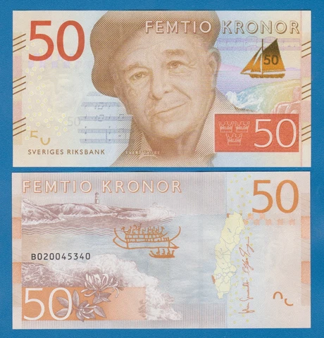 Sweden 50 Kronor P 70 ND 2015 UNC Cover