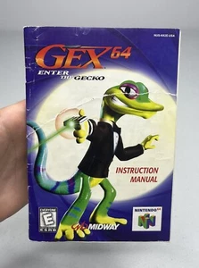 Nintendo 64 N64 Gex 64: Enter the Gecko Original Manual Only *Wear, Damage* - Imagen 1 de 5
