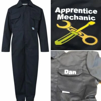 SHOP4BIKERS Kids children boiler suit overalls coveralls customise apprentice mechanic