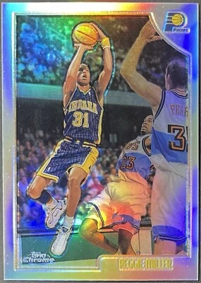 Reggie Miller 1998-99 Topps Chrome Refractor #158 SP Parallel Pacers HOF - Image 1 of 2